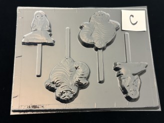 371sp Alice in Wonderland Cat Chocolate Candy Lollipop Mold FACTORY SECOND